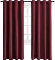 🔴 wontex blackout thermal insulated grommet bedroom curtains - 52 x 84 inch, burgundy, pack of 2 panels логотип