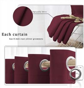 img 3 attached to 🔴 WONTEX Blackout Thermal Insulated Grommet Bedroom Curtains - 52 x 84 inch, Burgundy, Pack of 2 Panels