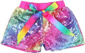 img 4 attached to Cilucu Baby Girls Sequin Shorts with Sparkles on Both Sides for Toddlers