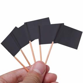 img 2 attached to Senkary 100 Pack Black Blank Toothpick Flags: Ideal Paper Flag Picks For Cupcakes, Food, Fruit, And Party Decorations - Perfect Cheese Markers For Improved Search Engine Visibility