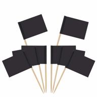 senkary 100 pack black blank toothpick flags: идеальные бумажные флажки для кексов, еды, фруктов и украшений для вечеринок - идеальные маркеры для сыра для улучшения видимости в поисковых системах логотип
