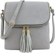 double compartment crossbody tassel accent women's handbags & wallets : crossbody bags logo