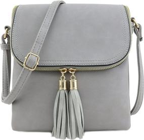 img 4 attached to Double Compartment Crossbody Tassel Accent Women's Handbags & Wallets : Crossbody Bags