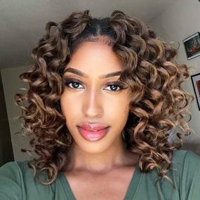 img 1 attached to Ombre Blonde Deep Twist Synthetic Braiding Hair Extensions - Toyotress Ocean Wave Crochet Hair 9 Inch 8 Packs