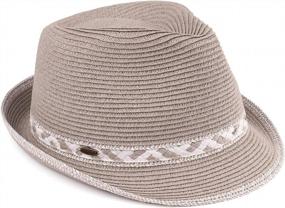 img 3 attached to Funky Junque Womens Multicolor Short Brim Fedora Hat With UPF50+ Protection