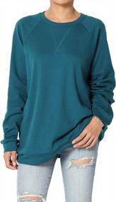 img 4 attached to Cotton Raglan Crew Neck Pullover Top With Loose Fit And Comfy Long Sleeves From TheMogan