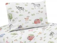 🐴 sweet jojo designs farm animals twin sheet set - watercolor farmhouse 3-piece set featuring horse, cow, sheep, and pig designs logo