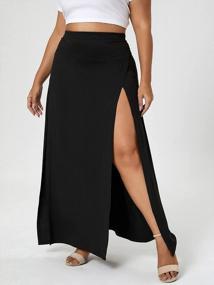 img 2 attached to Women'S Plus Size Long Maxi Skirts Split Side High Waist A-Line Casual Wrap Skirt WDIRARA