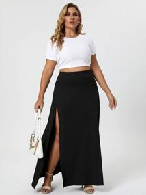 img 1 attached to Women'S Plus Size Long Maxi Skirts Split Side High Waist A-Line Casual Wrap Skirt WDIRARA