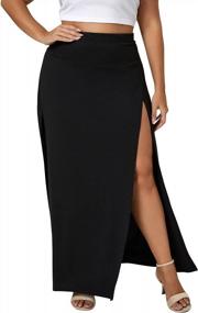 img 4 attached to Women'S Plus Size Long Maxi Skirts Split Side High Waist A-Line Casual Wrap Skirt WDIRARA