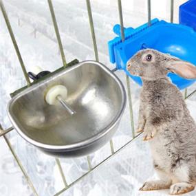 img 2 attached to 🐇 10PCS Stainless Steel Rabbit Water Dispenser: Automatic Rabbit Drinker with Removable Hanging Pet Cage Bowl