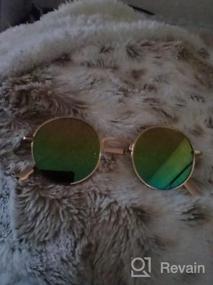img 6 attached to Vintage Small Gold Round Circle Hippie Sunglasses