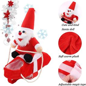 img 3 attached to 🎅 Chnaivy X-Large Christmas Dog Costume - Funny Santa Claus Riding on Dog Pet Outfit for Halloween Party & Christmas Holiday