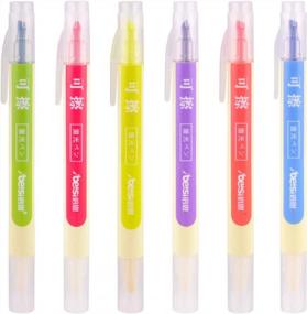 img 1 attached to 6-Pack Erasable Highlighters W/ Double Head, Chisel Tip & Assorted Colors - Smooth Writing!