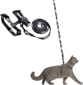 img 4 attached to PUPTECK Cat Harness Leash Set Cats ... Collars, Harnesses & Leashes