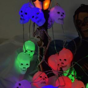 img 3 attached to Spook Up Your Home With ILLUMINEW 30 LED Skull String Lights - Perfect For Halloween Decor!