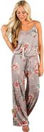floral printed jumpsuits for women with striped design and pockets - stylish and comfy! logo