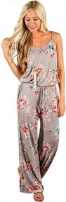 img 4 attached to Floral Printed Jumpsuits For Women With Striped Design And Pockets - Stylish And Comfy!