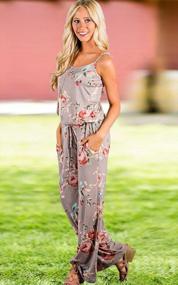 img 2 attached to Floral Printed Jumpsuits For Women With Striped Design And Pockets - Stylish And Comfy!