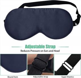 img 2 attached to Set Of 3 Genuine Pure Silk Sleep Masks With Adjustable Strap - For Improved Sleeping, Blocking Light, Reducing Puffy Eyes, And Perfect Gift Ideas - BeeVines Silk Eye Shade Covers