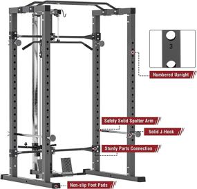 img 1 attached to 1000-Pound Capacity Power Squat Rack - Kicode Heavy Duty Multi-Function Home Gym Exercise Bench Press Weightlifting Workout Station