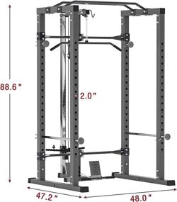 img 2 attached to 1000-Pound Capacity Power Squat Rack - Kicode Heavy Duty Multi-Function Home Gym Exercise Bench Press Weightlifting Workout Station