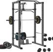 1000-pound capacity power squat rack - kicode heavy duty multi-function home gym exercise bench press weightlifting workout station logo