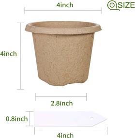 img 3 attached to ZOUTOG 60-Pack 4 Inch Round Biodegradable Peat Pots For Seed Starting In Garden, Greenhouse, Or Nursery With Bonus Plant Labels
