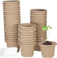 zoutog 60-pack 4 inch round biodegradable peat pots for seed starting in garden, greenhouse, or nursery with bonus plant labels logo