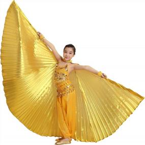 img 4 attached to Enchanting Halloween Isis Wing Belly Dance Costumes For Kids By MUNAFIE