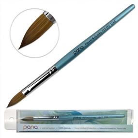 img 4 attached to PANA Pure Kolinsky Hair Acrylic Nail Brush - Oval Crimped Teal Wood Handle (Size 12)