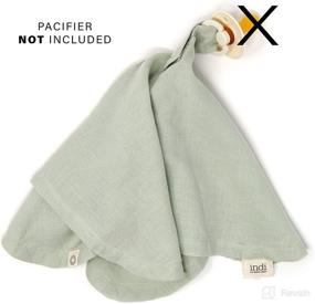 img 3 attached to 🌿 Indi by Kishu Baby - Organic Paci Blanket: Secure Baby's Pacifier with GOTS Certified Organic Cotton Muslin Mini Blanket in Sage