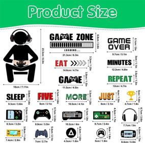 img 2 attached to Gamer Room Decor: Glow in the Dark Gaming Wall Decals for Ultimate Game Enthusiasts – Perfect for Boys Room, Boys Room Video Game Controller Wall Stickers, Game Zone Eat Sleep Game Wall Decals for Kids Girls Teens Bedroom Playroom Decor