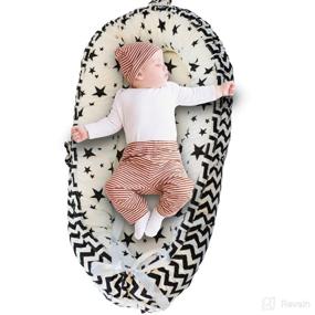 img 4 attached to 👶 Black & White BM Best Morrison Baby Lounger - Soft and Lightweight Newborn Baby Essentials - Portable & 3D High Density Padding Baby Nest Sleeper 31.5 × 19.6 inches, 0-12 Months