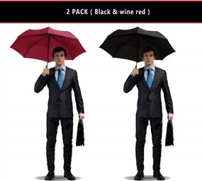 img 2 attached to 2-Pack Siepasa Compact Travel Umbrella: Windproof, Anti-UV, Waterproof, 8-Ribs, Teflon Coated – Automatic Open & Close Button