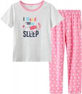 adorable pink cartoon pajama set for big girls (sizes 12-18): short sleeve top with cozy long pants logo