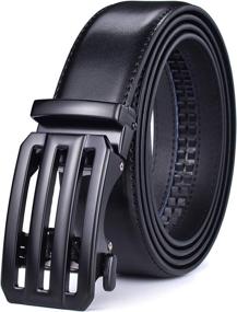 img 4 attached to Leather Ratchet Interchangeable Adjustable Black03 Men's Accessories best: Belts
