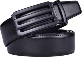 img 3 attached to Leather Ratchet Interchangeable Adjustable Black03 Men's Accessories best: Belts