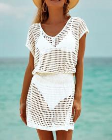 img 3 attached to Women'S Jeasona Beach Swimsuit Cover Up Crochet Dress Bathing Suit Swim Coverups