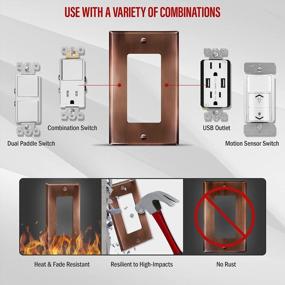 img 2 attached to ENERLITES 1-Gang Stainless Steel Wall Plate, Decorator Outlet Cover In Antique Copper, Size 4.50" X 2.76", Resistant To Corrosion, 5 Pack Of Metal Outlet Covers (Model 7731-AC)