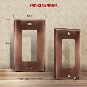 img 3 attached to ENERLITES 1-Gang Stainless Steel Wall Plate, Decorator Outlet Cover In Antique Copper, Size 4.50" X 2.76", Resistant To Corrosion, 5 Pack Of Metal Outlet Covers (Model 7731-AC)