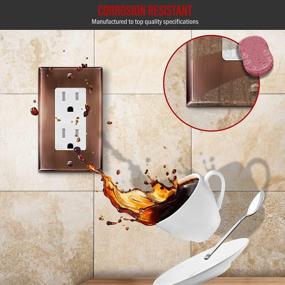 img 1 attached to ENERLITES 1-Gang Stainless Steel Wall Plate, Decorator Outlet Cover In Antique Copper, Size 4.50" X 2.76", Resistant To Corrosion, 5 Pack Of Metal Outlet Covers (Model 7731-AC)
