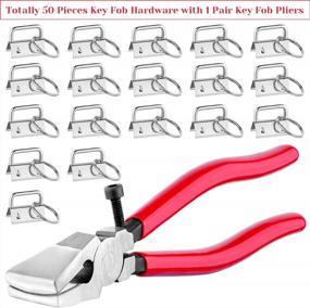 img 1 attached to 50PCS Shynek Key Fob Hardware Set With Pliers Tool For Wristlet And Keychain Clamp Supplies, 1 Inch