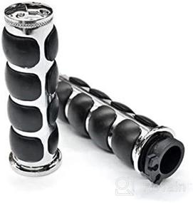 img 1 attached to 🏍️ Custom Motorcycle Hand Grips Chrome Billet Cruisers Throttle Sleeve - Krator TRHB114C Hand Grips