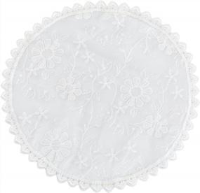 img 1 attached to Lace Chapel Cap Veil Mantilla For Girls' First Communion And Catholic Baptism - Pamor Circle Round Church Veils