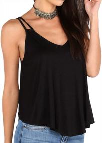 img 1 attached to MakeMeChic Women'S V Neck Cami Tank Top - Casual Sleeveless Shirt