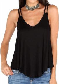img 4 attached to MakeMeChic Women'S V Neck Cami Tank Top - Casual Sleeveless Shirt