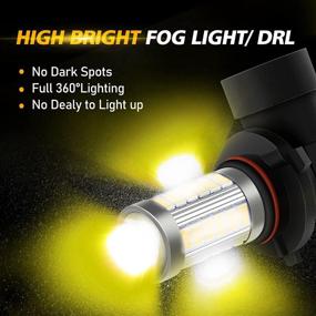 img 2 attached to 🌟 Auxbeam 9005 9006 H10 LED Fog Light Bulbs | High Power 50W 3020 SMD Bulb | Fog Light, DRL, Tail Lights - 3000K Golden Yellow (Pack of 2)