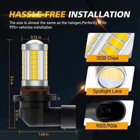 img 3 attached to 🌟 Auxbeam 9005 9006 H10 LED Fog Light Bulbs | High Power 50W 3020 SMD Bulb | Fog Light, DRL, Tail Lights - 3000K Golden Yellow (Pack of 2)