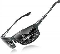 black blue polarized sunglasses for men: al-mg metal frame for sport and driving, uv protection by bircen логотип